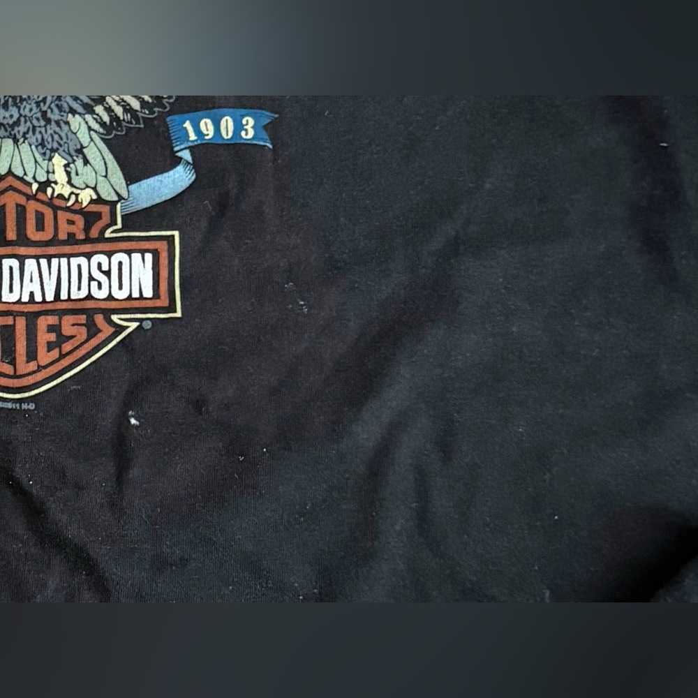 Harley-Davidson Black Tee with Eagle Emblem - Picture 3 of 3